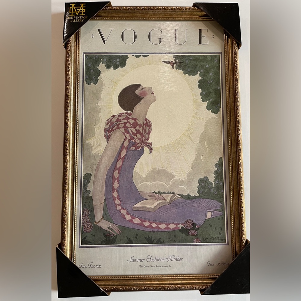Vintage Vogue Art Print with Gold Frame